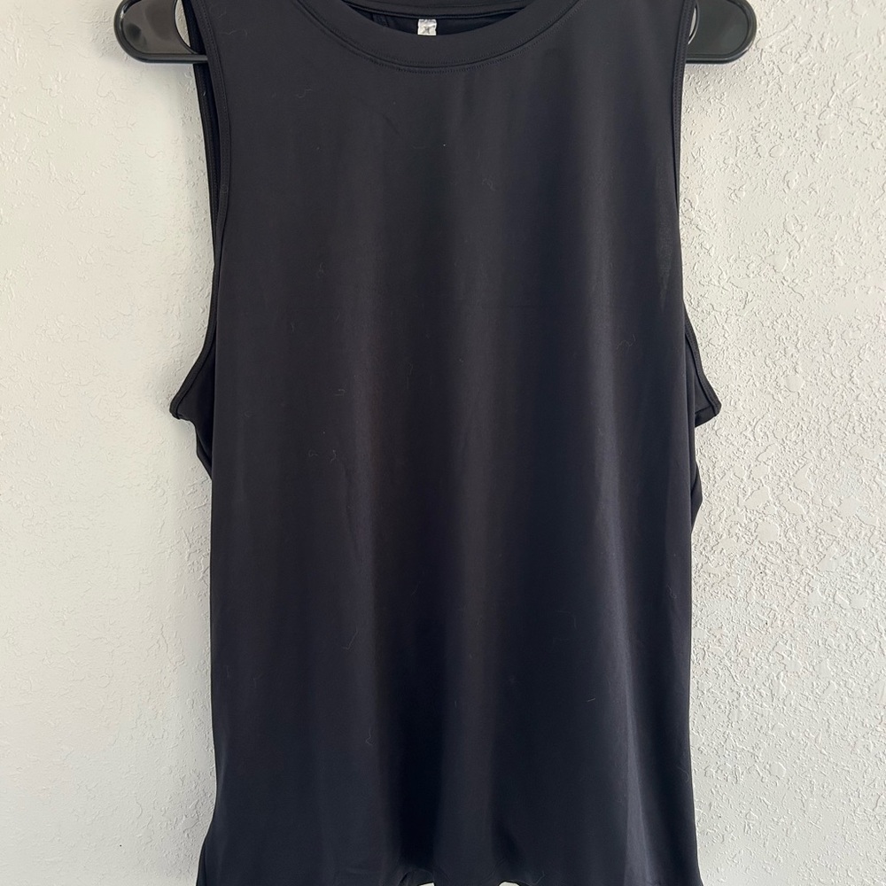 Fabletics Black Dry Flex Open Back Tank Top| Size Xl